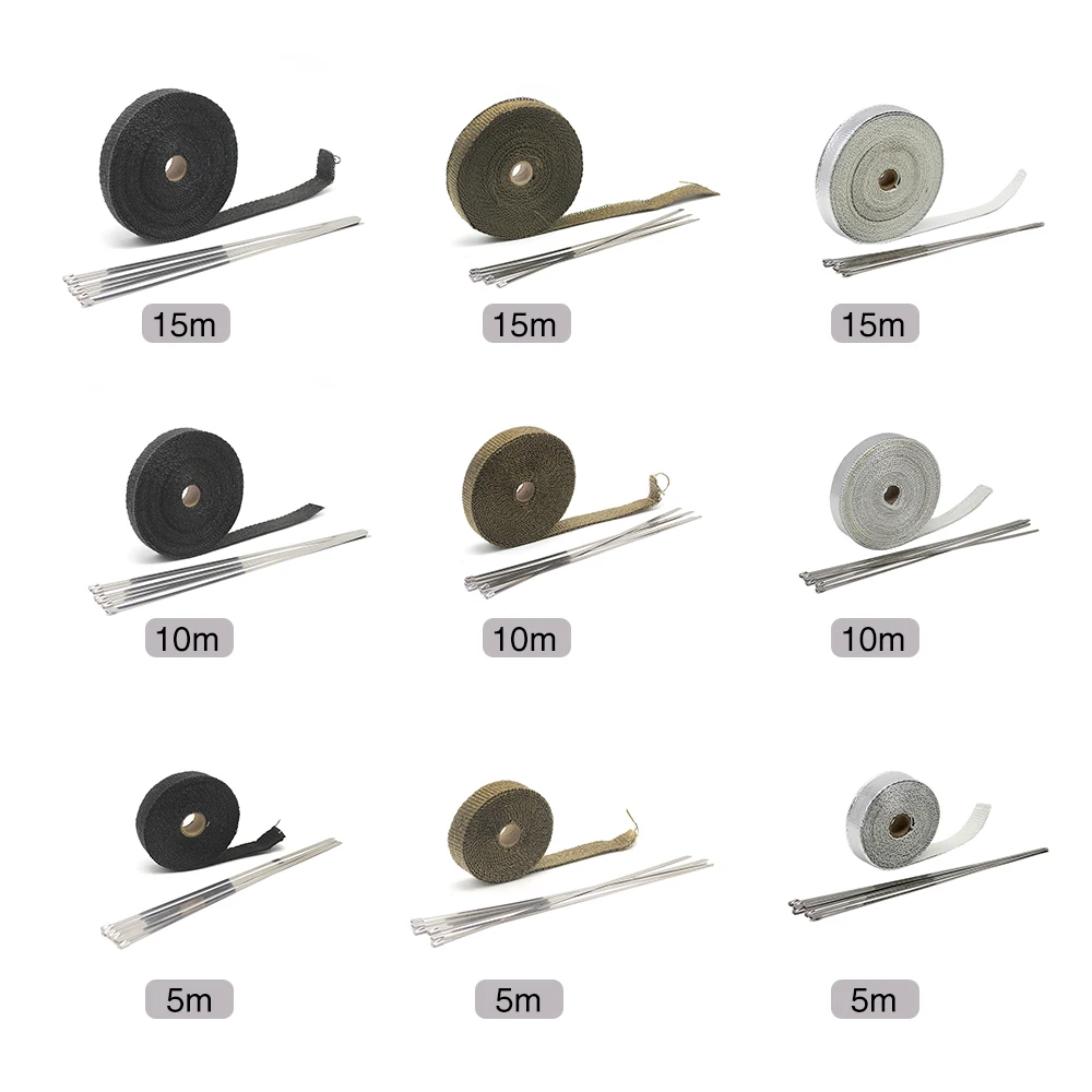 Лента для термовыхлопной трубы ZS MOTOS 5 м/10 м/15 м изоляционная пленка лента рулон