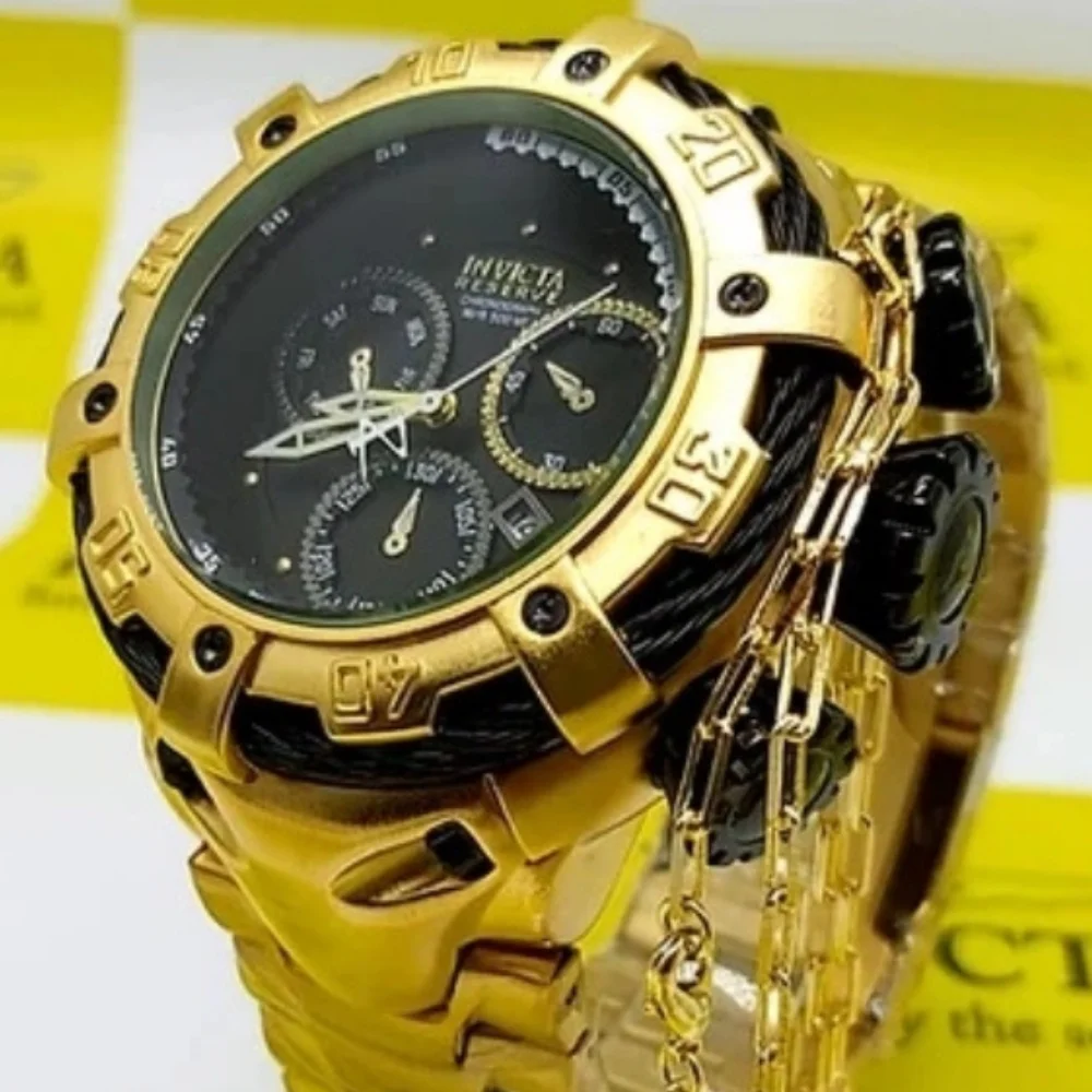

Invicta Thunderbolt Men's Watch Stainless Steel Gold Plated Water Proof And Toast