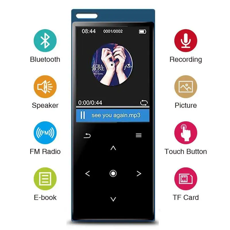 

BENJIE marke neue Bluetooth 5,0 MP3 player mit lautsprecher Metall körper 1,8-zoll bildschirm verlustfreie sound Musik-player