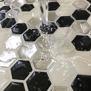 (10 шт./упак.) Шестигранник черный + белый современные 3d обои наклейки для настенной