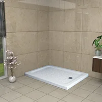 Shower Cabin Floor Base Shower Tray RECTANGULAR Rectangle Anti-Slip Reinforced White Acrylic Model BEST QUALITY