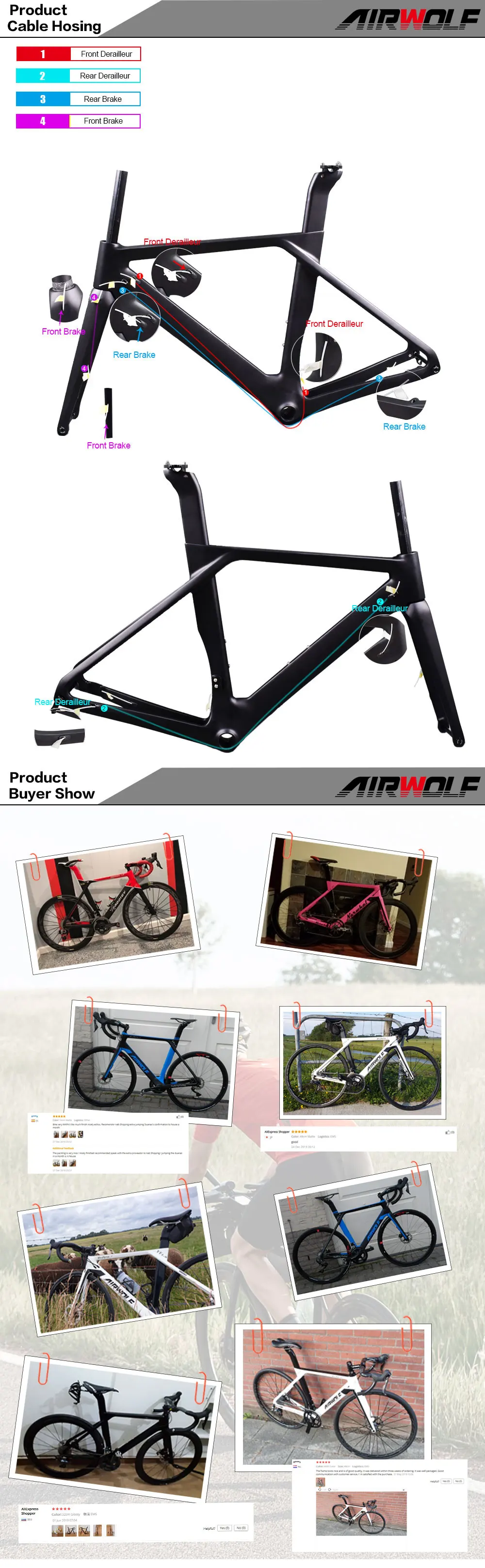 Airwolf многоцветная краска карбоновый дорожный дисковый каркас Di2/механический UD черный полный карбоновый диск для дорожного велосипеда Рама 142*12 мм карбоновые велосипедные
