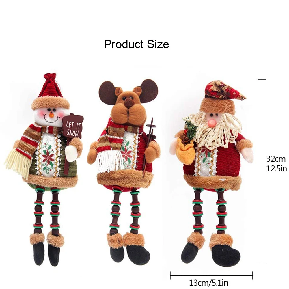 Рождественские украшения плюшевые игрушки длинные ноги Санта Клаус Снеговик