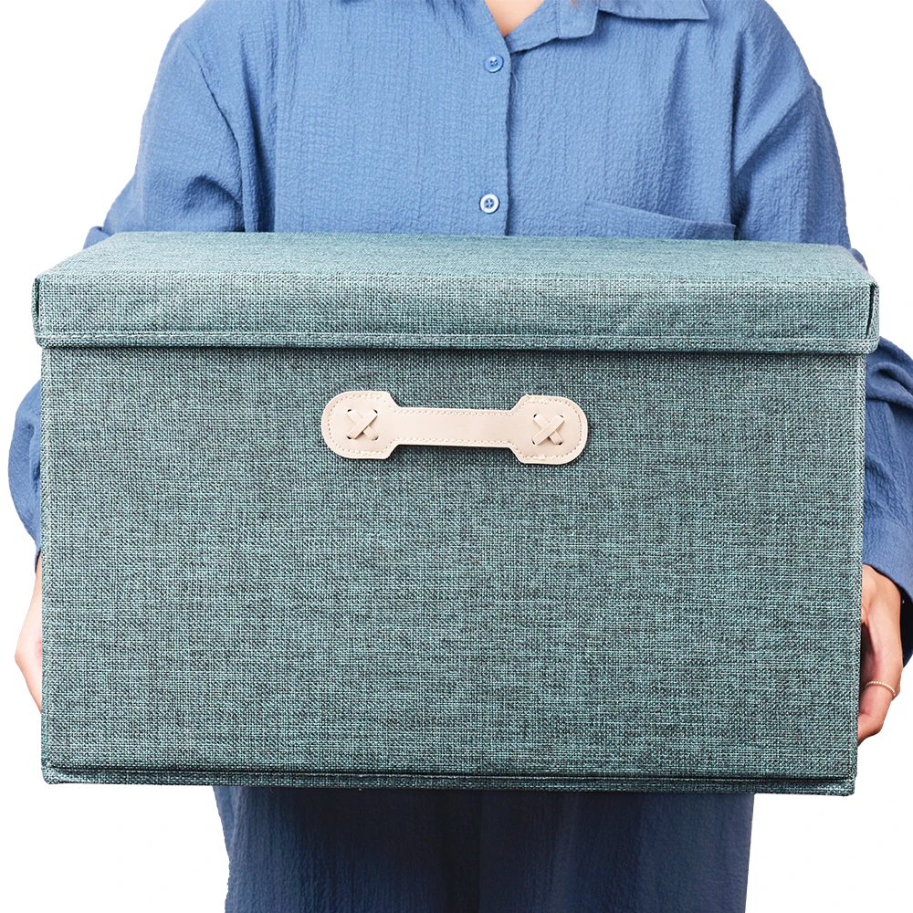 

Foldable Cotton And Linen Heaven And Earth Cover Storage Box Clothing Fabric Box Waterproof And Moisture-proof Portable Storage