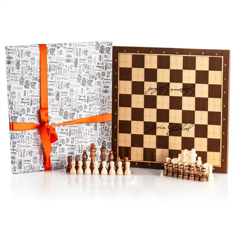 Custom Board Game Personalized Chess Set Custom Chess Board with Chess Figures Gift for Her Anniversary Gift Wooden Chess Pieces