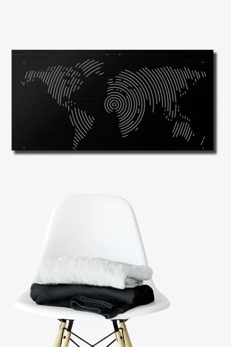 Круглая металлическая карта мира Металлический Настенный декор художественный