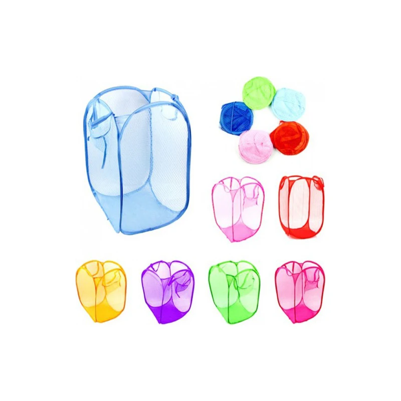 

Laundry Basket And Toy Net Collapsible Storage Basket Home Use Toy Organizer Bathroom Room Clothing Sorting Tool