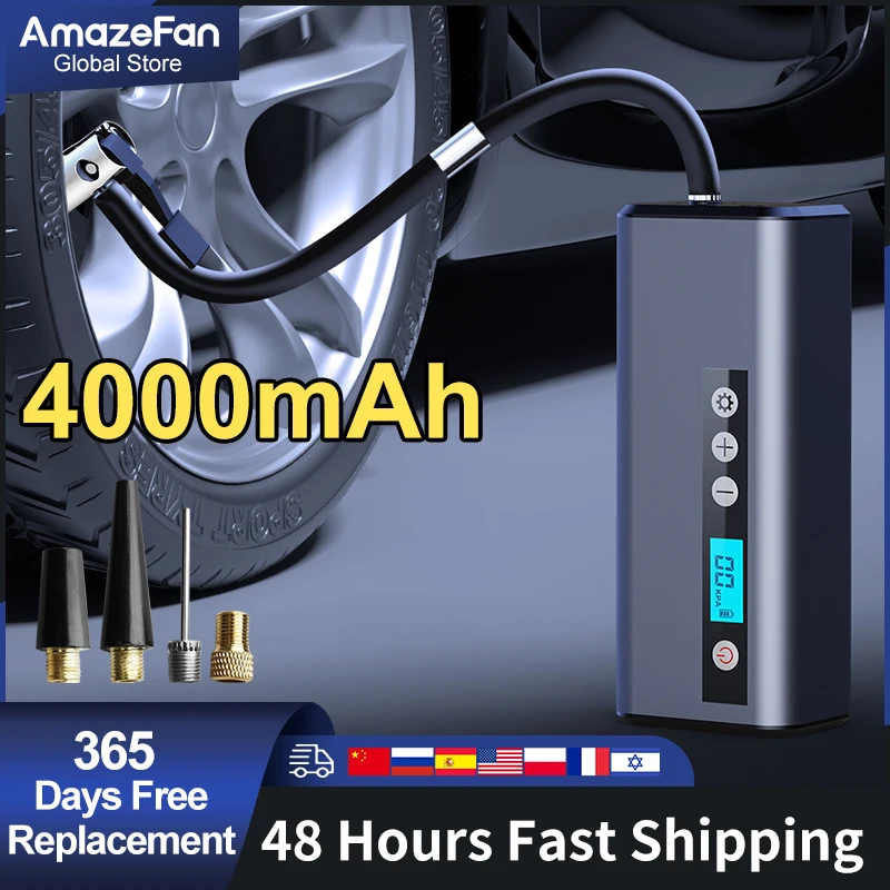 Автомобильный Электрический воздушный насос 4000 мАч портативный беспроводной