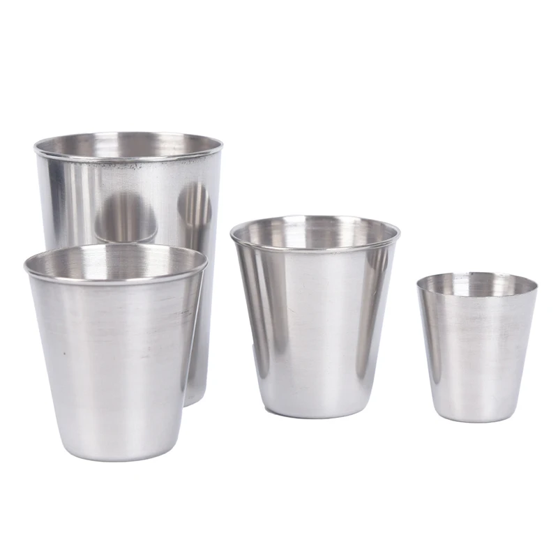 

Outdoor Camping Cup Tableware 70ml/170ml Travel Cups Set Stainless Steel Cover Mug Drinking Coffee Tea Beer With Case