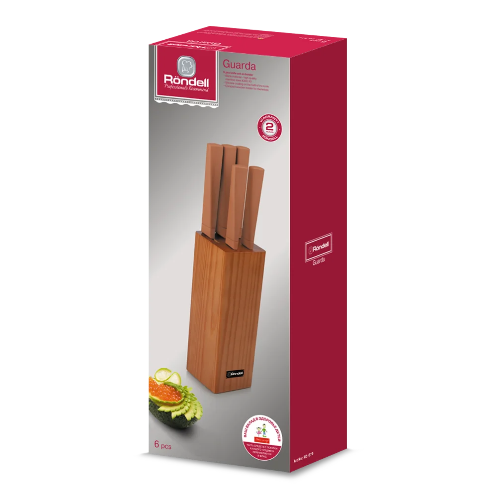 Набор из 5 ножей Rondell Guarda 679 на подставке|Кухонные ножи| |