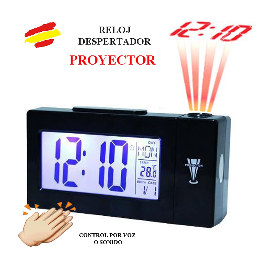 Alarm clock projector sound Control thermometer alarm LCD screen