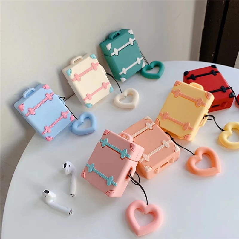 Для AirPods2 чехол винтажный милый чемодан сундук багажный для гарнитура airpods