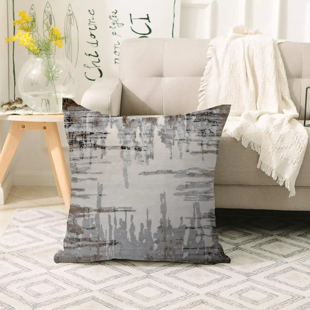 Еще серый черный с абстрактными линиями и скандинавский 3d печати диван большими