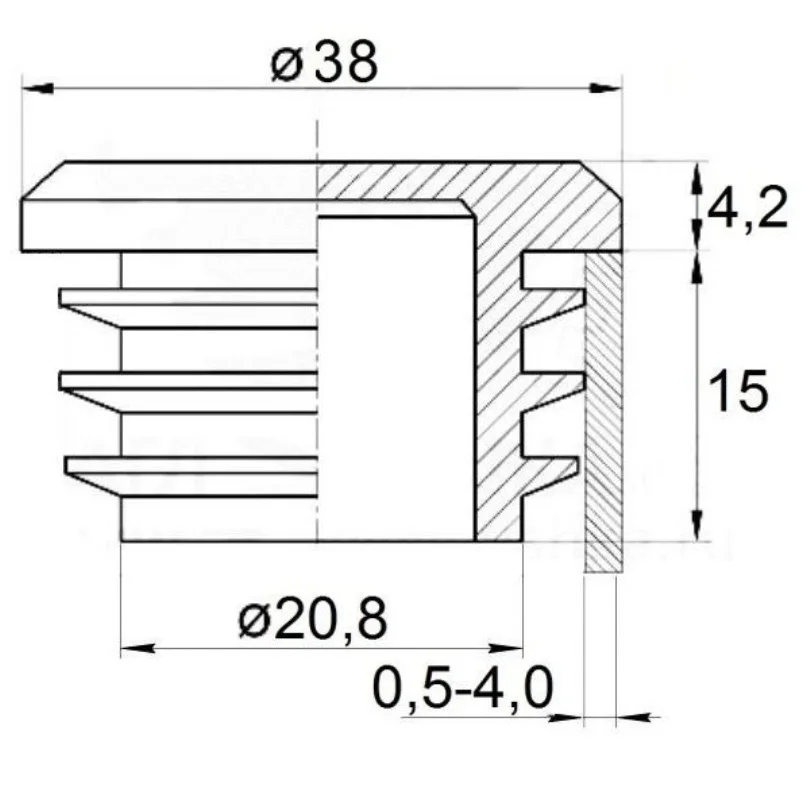 Заглушка Ø 38 мм. для круглой трубы. Заглушки труб пластиковые круглые. Купить