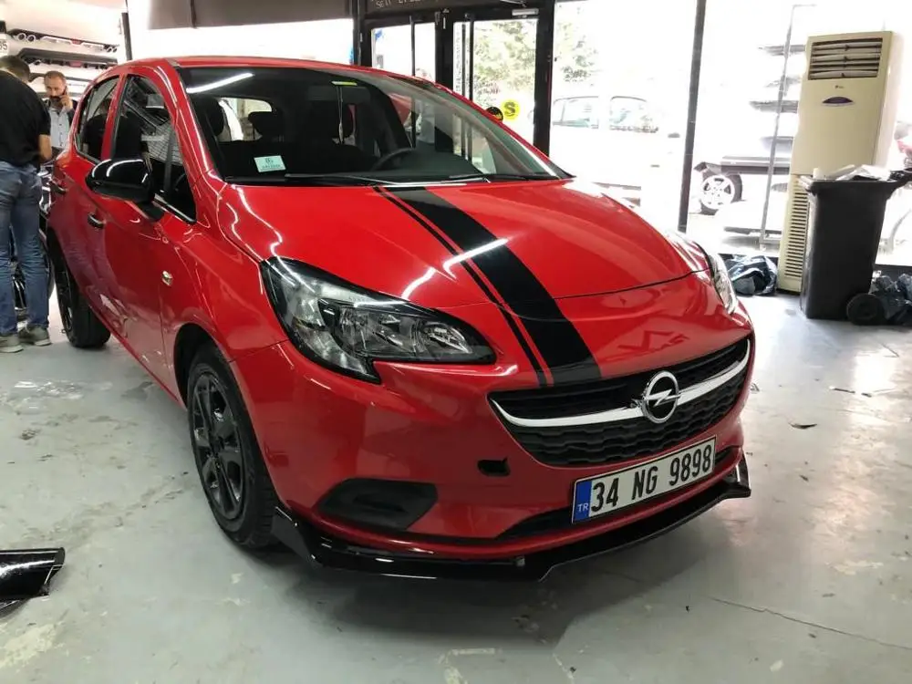 Универсальная накладка на передний бампер для Opel Corsa E Voltex пианино черный