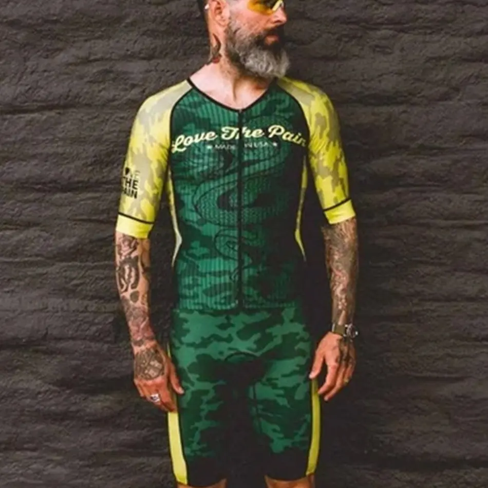 Trisuit 10 LOVE THE PAIN Triathlon Pro Team, спортивный костюм для велоспорта, Мужская одежда для велоспорта на заказ с коротким рукавом, Ciclismo Maillot Skinsuit - Цвет: Trisuit 10
