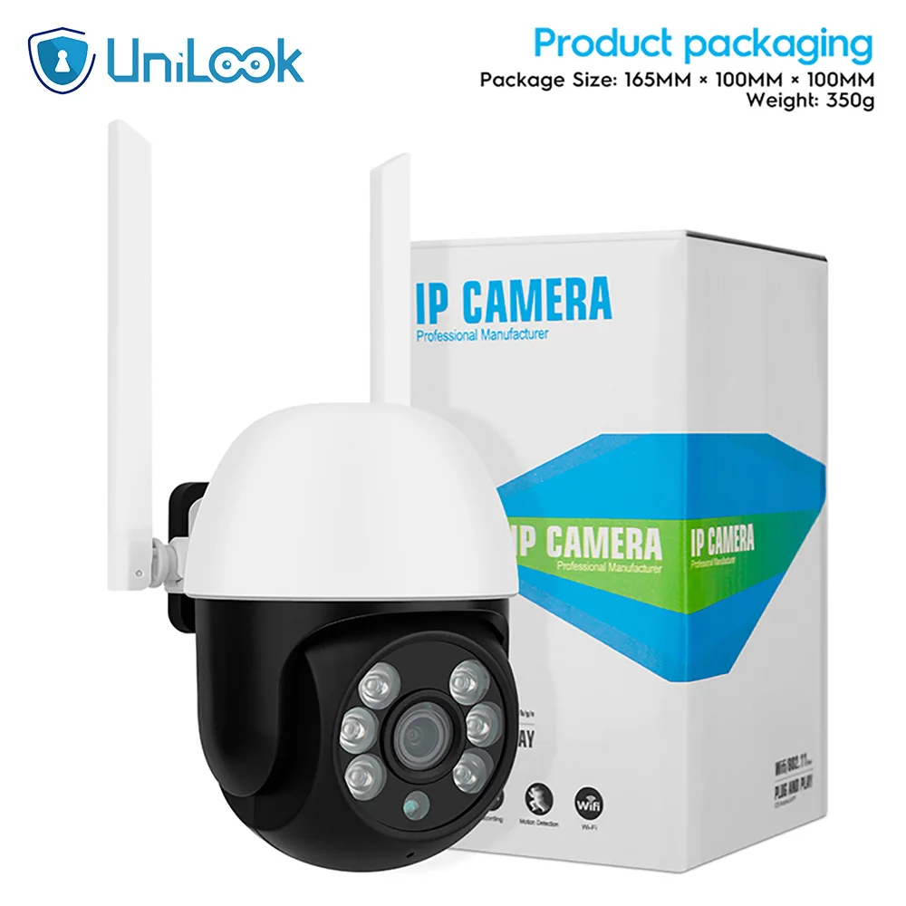 UniLook смарт-камера купольная HD WiFi 3MP CCTV камера ночного видения наружная IP P2P мини