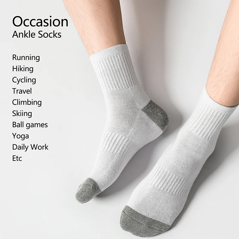 Мужские Хлопковые Носки Для Бега Дышащие Спортивные Мягкие До Середины Икры