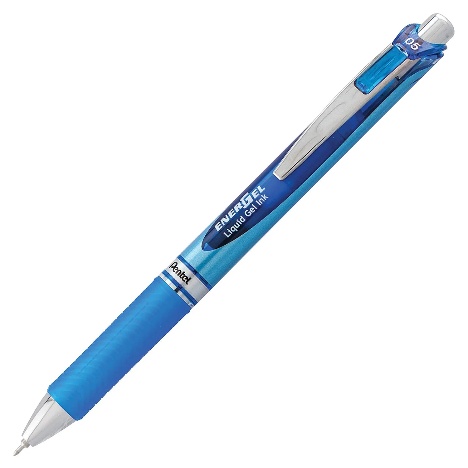 Ручка гелевая Pentel автоматическая с грипом &quotEnergel&quot синяя узел 0 5 мм линия письма