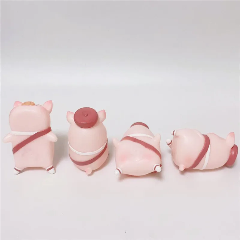 

4PCS/SET LULU Pig Cherry Blossom Blind Box Cute Cartoon Figure Model Decoration Canned Pig Gifts