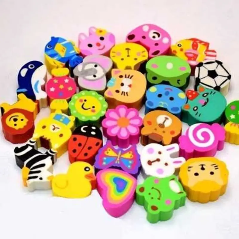 

Kawaii Eraser 10 20 30 40 50pcs/pack School Supplies Stationery Cute Cartoon Eraser Animal Eraser Students Children's Gifts Y429