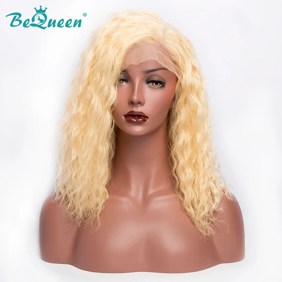 BeQueen глубокая волна короткие человеческие волосы парик блондинка 613 малазийские