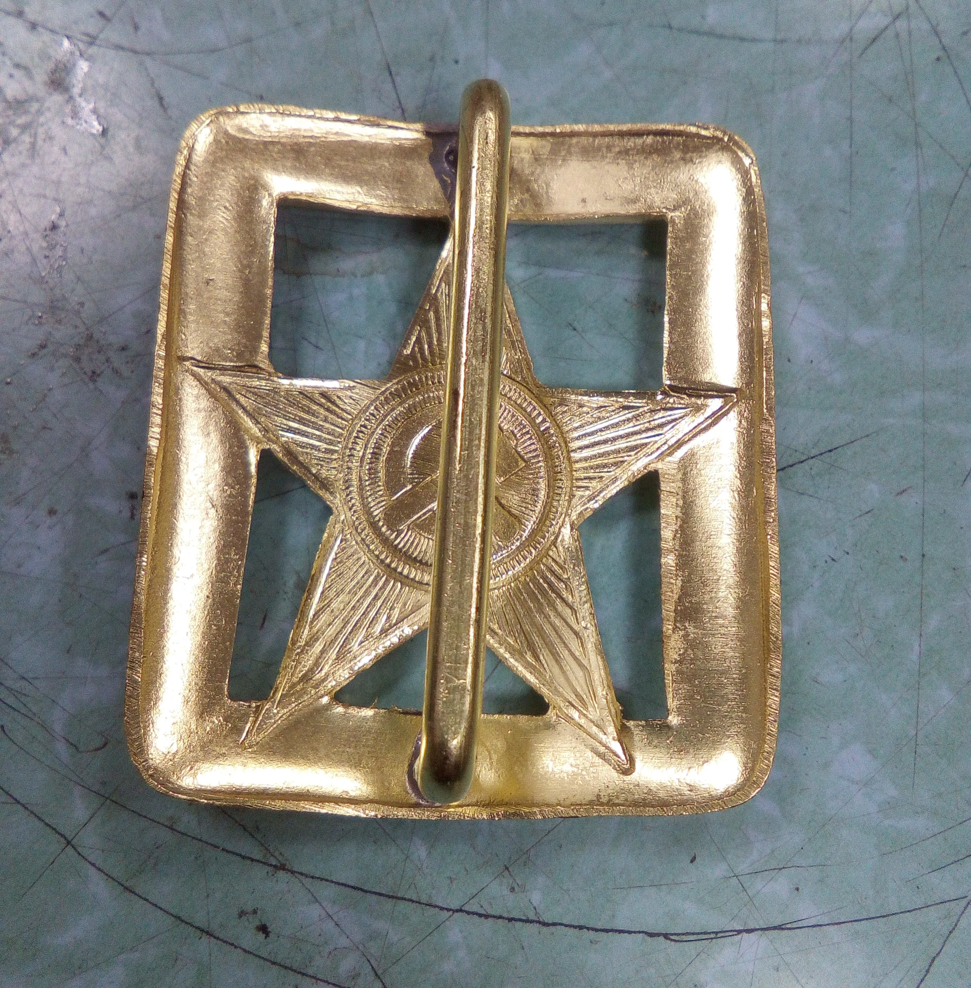 Пряжка для мужского ремня латунная со звездой от генеральского (снаряжения