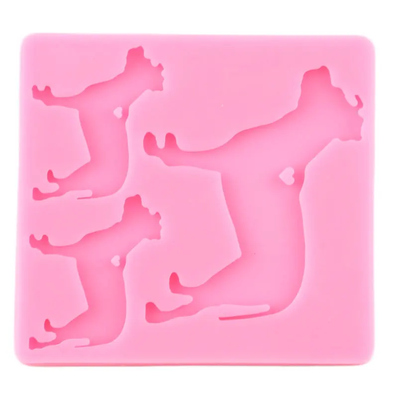 Блестящая Собака Семья Брелок силиконовая форма животные брелок кольцо для