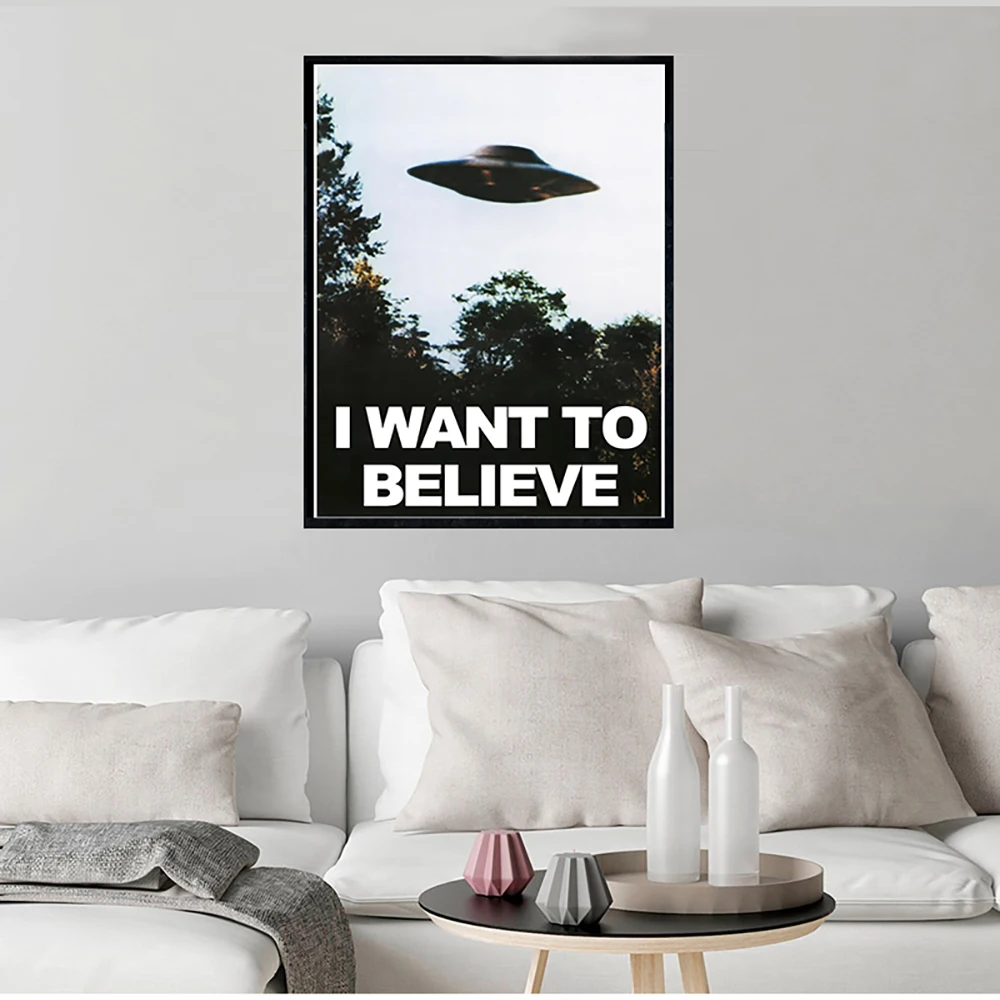 

I Want To Believe Vintage Classic Movie The Poster Canvas Prints Painting Wall Art Pictures For Living Room Decoration No Frame