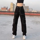 Джинсы женские уличные составного кроя с высокой талией и прямыми штанинами брюки женские джинсы