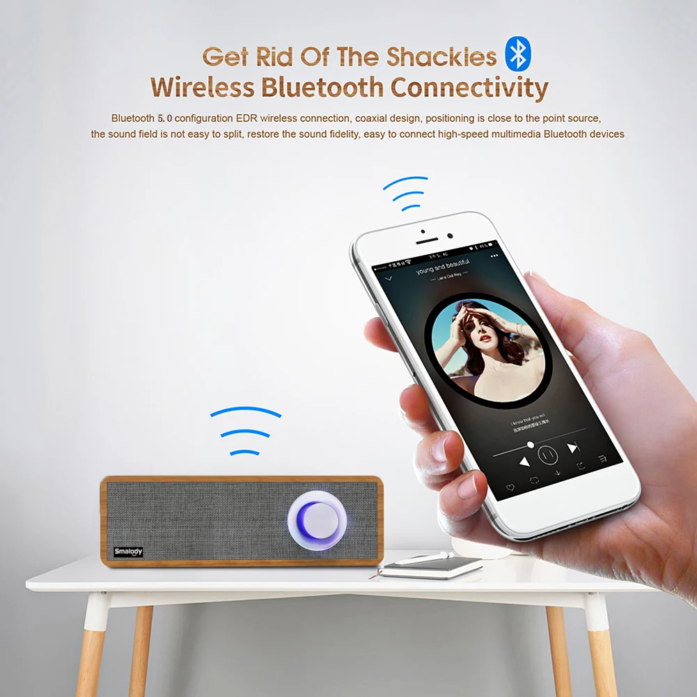Bluetooth 5,0 портативный деревянный беспроводной динамик s стерео мини сабвуфер легкий Ретро литературный 1500 мАч EDR беспроводной