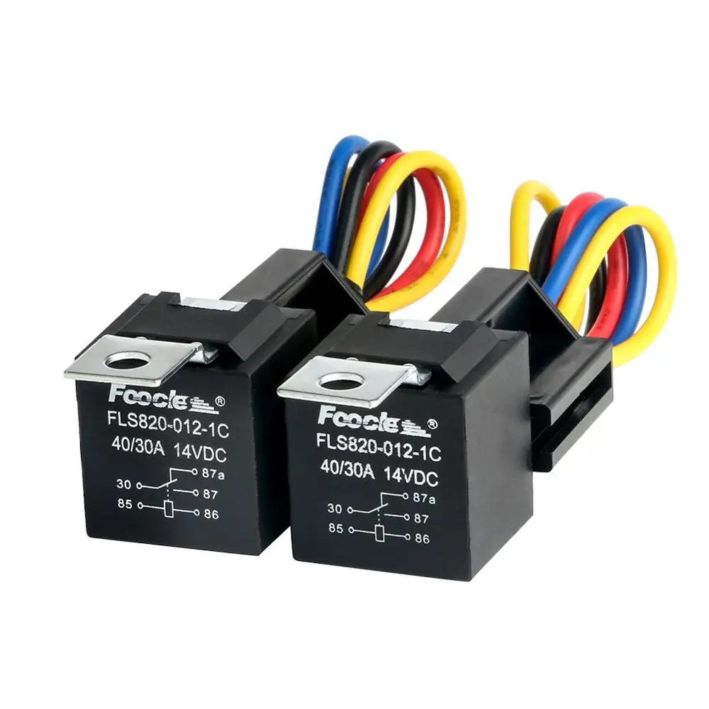 

EASYGUARD SPDT car Relay Automotive Relay with Socket Wires DC12V 30/40 AMP 5-pin
