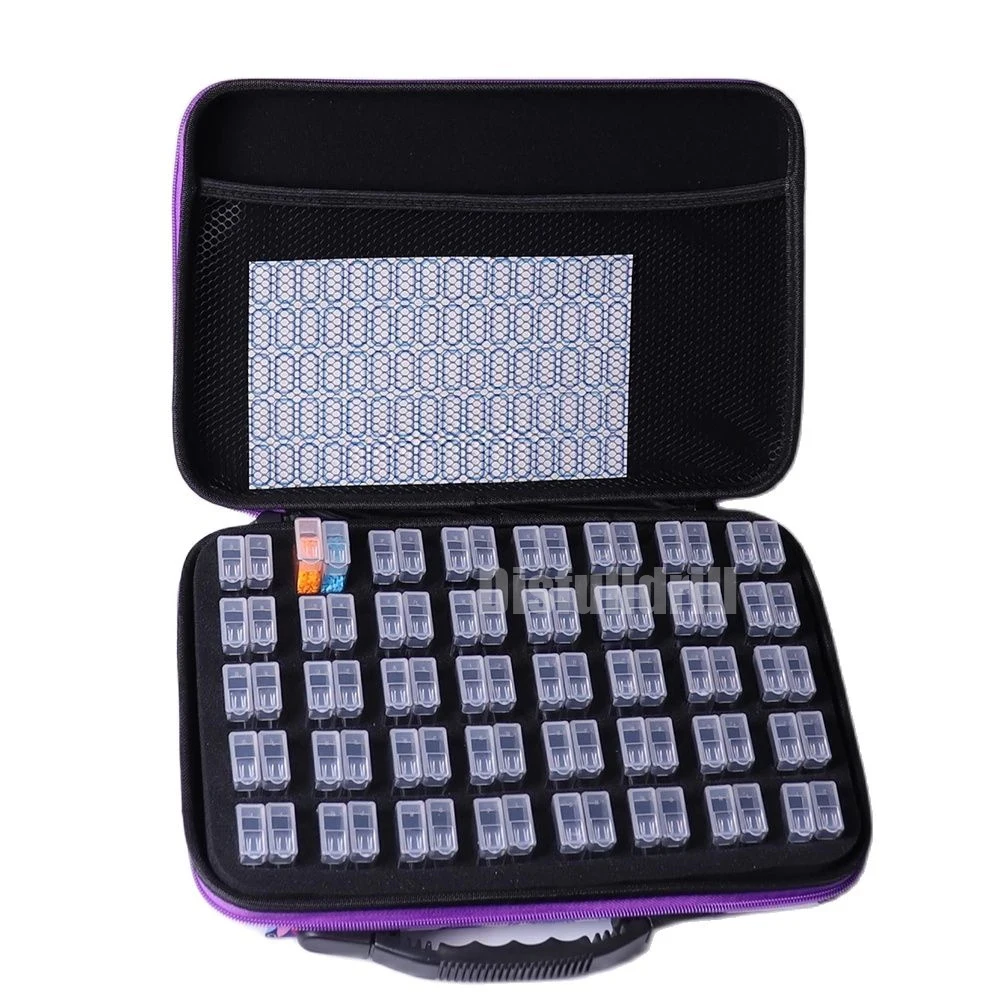 

80 Bottles 5D DIY Diamond Painting Storage Bag Diamond Embroidery Accessories Zipper Carry Case Container Box Funnel Tray Tools