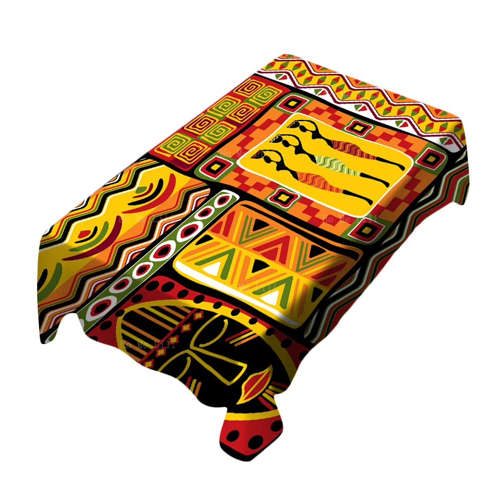 

Dancing African Women Ancient Egyptian Queen Leopard Original Striped Design Rectangle Tablecloth By Ho Me Lili For Table Decor