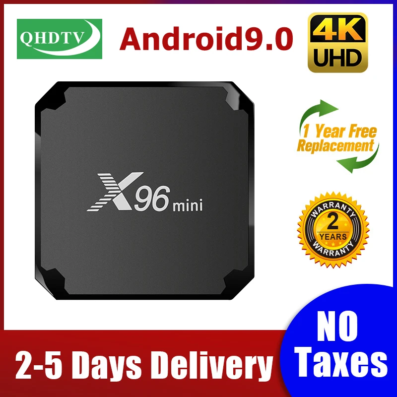 

ТВ-приставка X96 Mini QHD, Android 9,0, 4K, четырехъядерный процессор Amlogic S905W, 1 ГБ, 8 ГБ, 2 ГБ, 16 ГБ, ТВ-приставка 2,4G, Wi-Fi, ТВ-приставка X96mini QHD