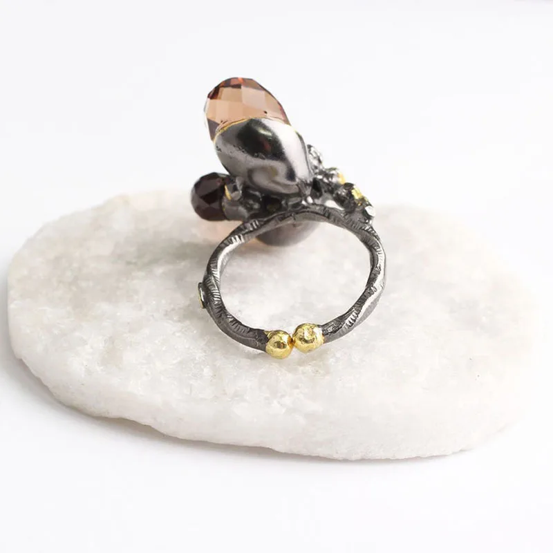

Two Sultanite Womens Gold Plated Silver Ring, Woman 925 Silver Sultanite Handmade Ring, Color Changing Oval Sultanite ring