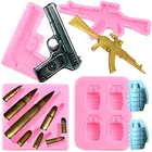 Пистолет, пистолет, оружие, пуля, армейские ботинки, силиконовая форма, форма для выпечки шоколада, детская вечеринка