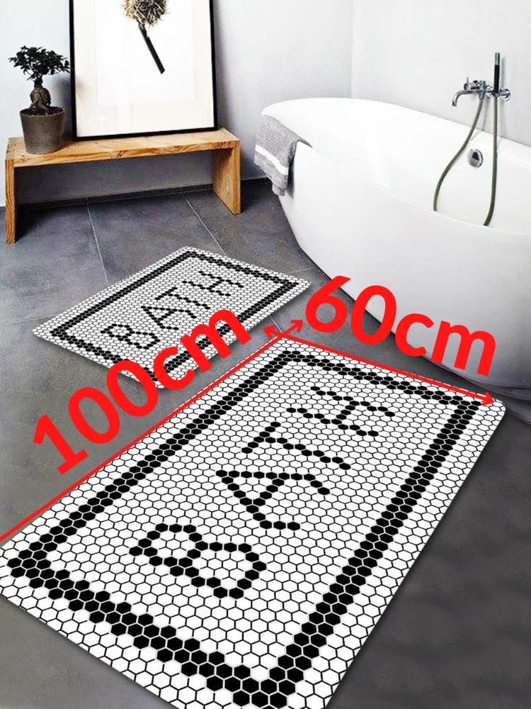 Online Tappetino Da Bagno Nero Lavabile In 2 Pezzi Tappetino Da Bagno Set Di Sedili Per Wc Tappeto Assorbimento D'acqua Schiuma Di Memoria Antiscivolo Tappeto Lavabile Assorbente