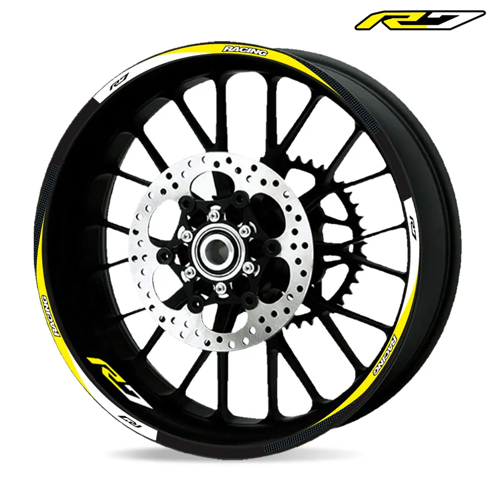 

17 дюймов для мотоцикла yamaha YZF-R7 r7, внутренние и внешние колеса с логотипом мотоцикла, водонепроницаемая высокая Светоотражающая наклейка с ободом, передние и задние наклейки