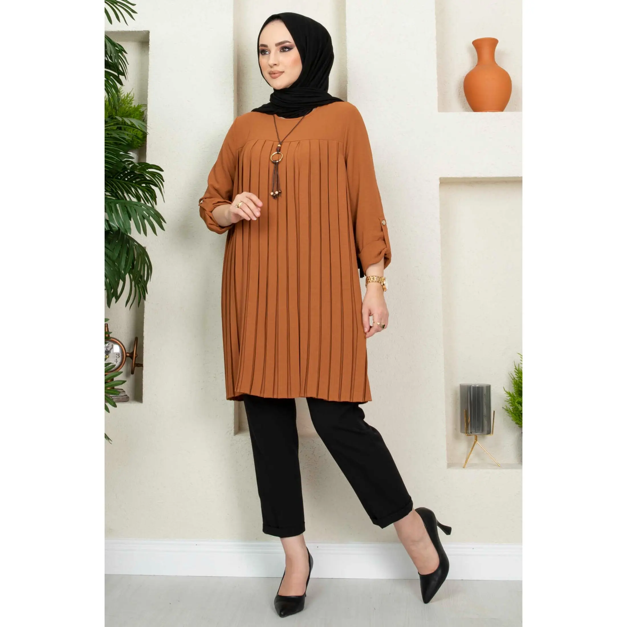 Long Tunics For Women 2021 Muslim Fashion Women Blouse Muslim Long Shirt Hijab dress İslamic fashion Muslim Women Clothing