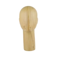 de liang dl1908 water transfer wooden head mannequin effect ash wood head retro hat dummy wig display model with ear hole