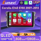 Eunavi 2 Din 4G 64G Android автомобильное радио GPS для Toyota Corolla E140 E150 2007-2013 Мультимедиа Видео плеер головное устройство DSP WIFI