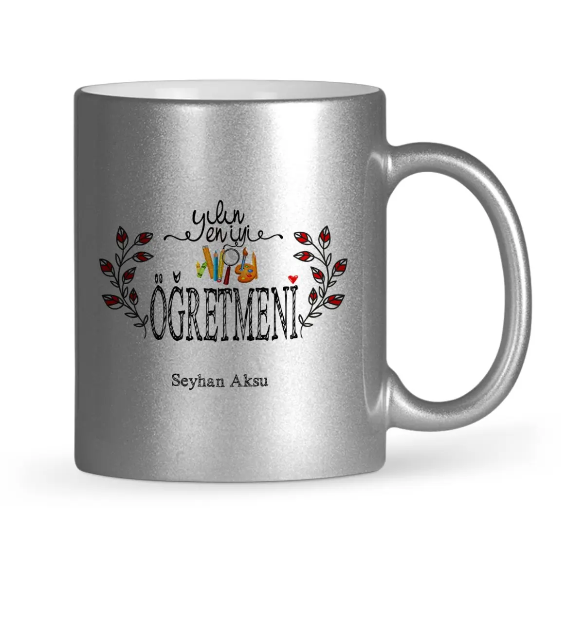 

Personalized The Year 'S Best Öğretmeni Silver Gilt Mug Cup-2
