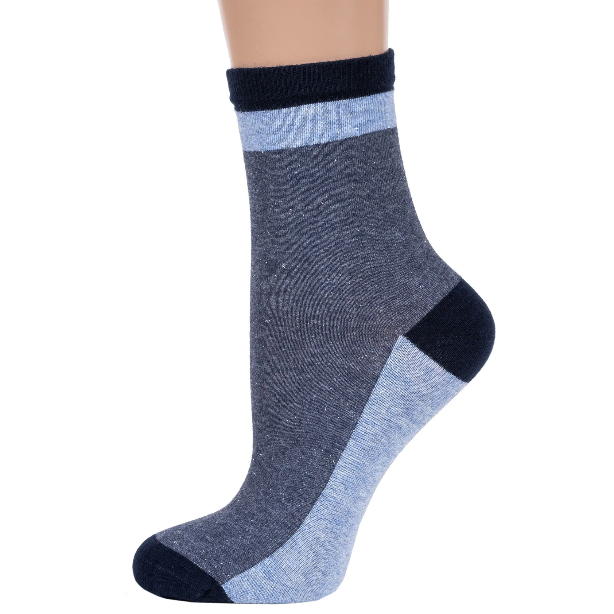Комплект из 3 пар женских носков RuSocks (Орудьевский трикотаж) джинс |