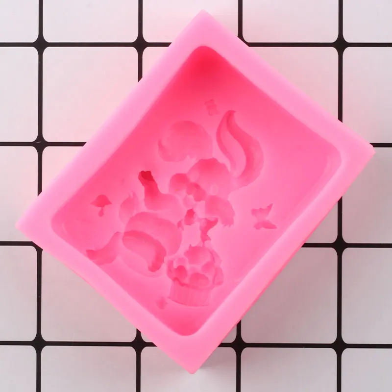 

3D Rabbit Soap Mold Cake Border Fondant Cake Decorating Tools Easter Cupcake Topper Silicone Mould Candy Clay Chocolate Molds