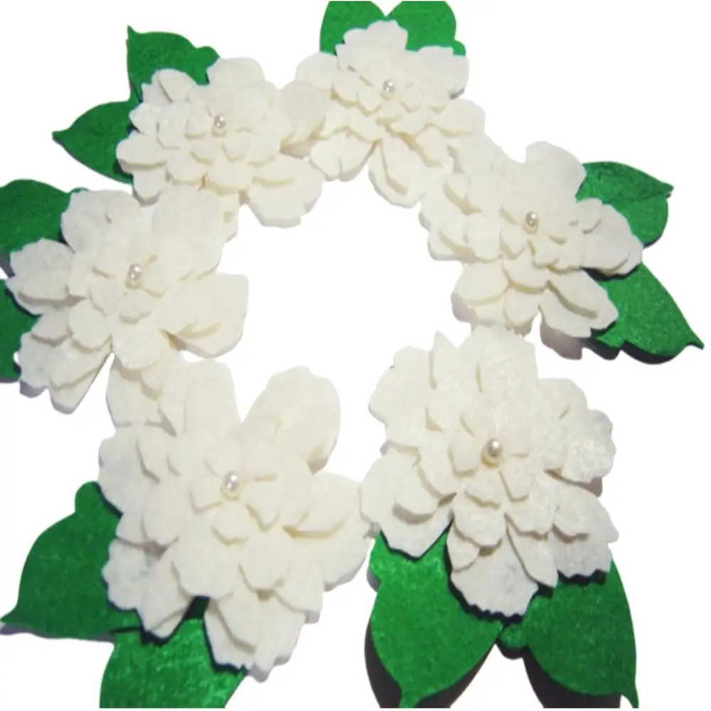 Войлочные цветы набор из 50 штук войлочные листовые многоцветные и зеленые