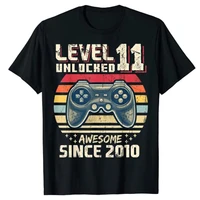 mens t shirt anime level 11 unlock awesome 2010 video game 11th birthday gift super edge oversized t shirt cotton harajuku top
