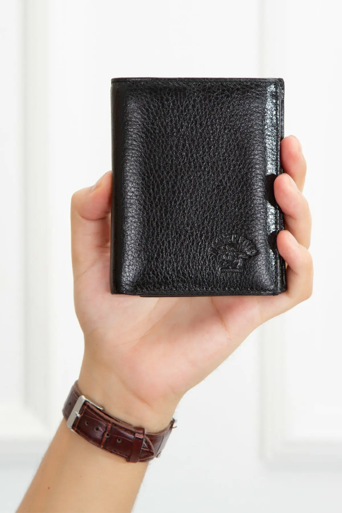 

New High Quality Genuine Cow Leather Fashion Mini Men's Luxury Business Wallet Card Holder Man Purse Coin Bag Hasp Gift For Male