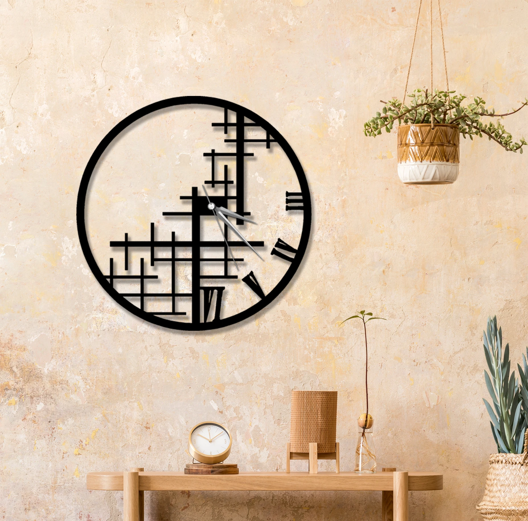 

Strock Large Black Metal Roman Numeral Quiet Wall Clock Modern Stylish Creative Design Cafe Office Home Wedding Decor Items