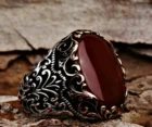 Женское серебряное турецкое ювелирное изделие ручной работы, мужское кольцо с агатом и камнем, все размеры, подарок для Него